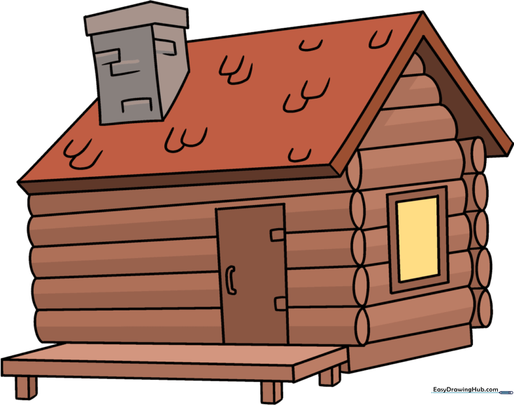 How to Draw a Log Cabin