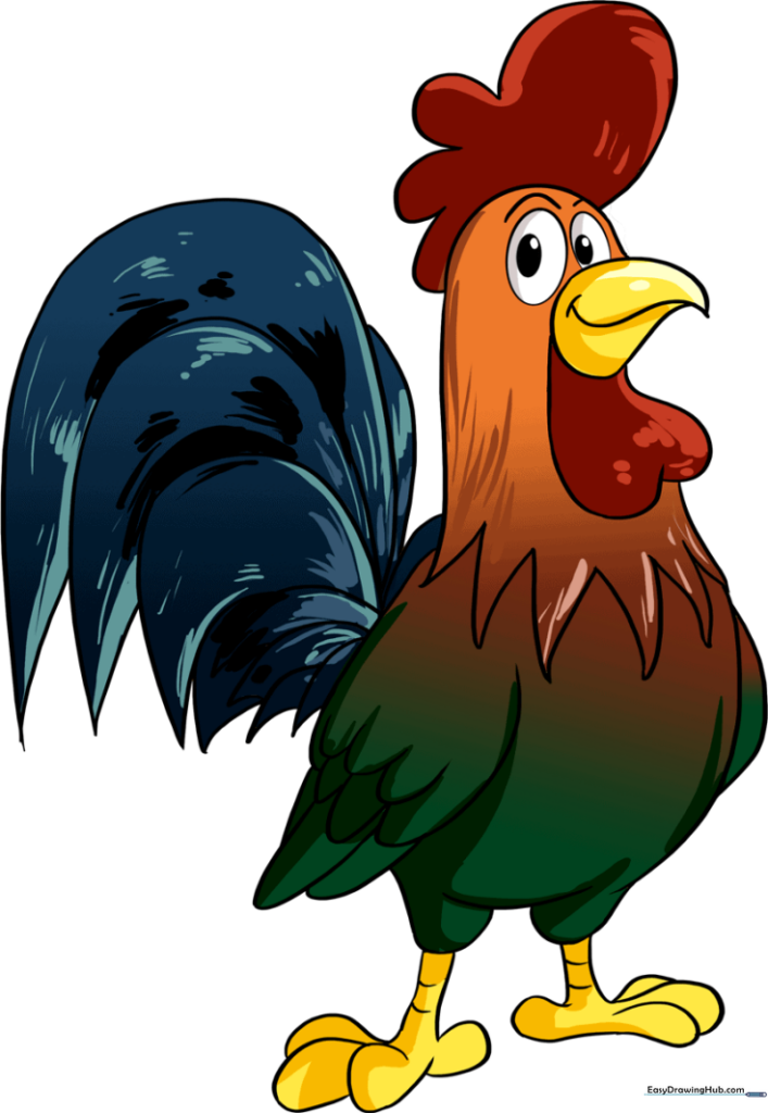 How to Draw a Proud Rooster