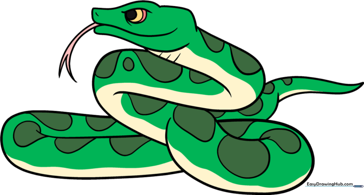 How to Draw a Cartoon Snake