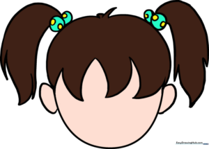Step-by-step guide showing how to draw cartoon pigtails with simple pencil lines