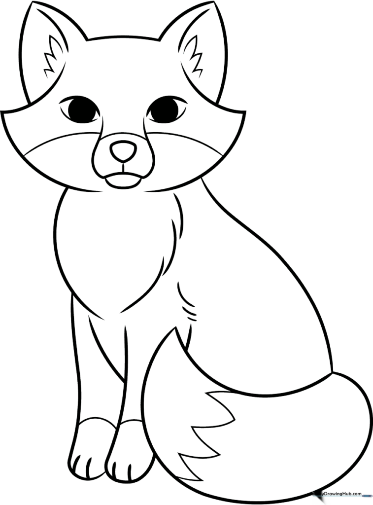 Simple Fox Coloring Sheet