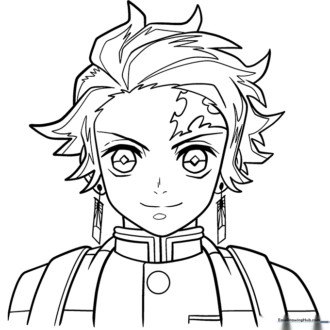Tanjiro Kamado Coloring Sheet