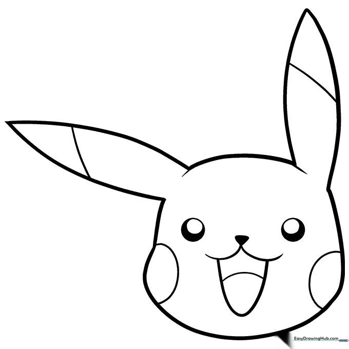 Pikachu Face Coloring Sheet