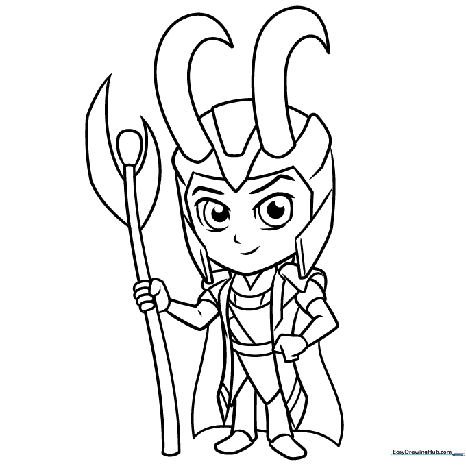 Chibi Loki Coloring Sheet