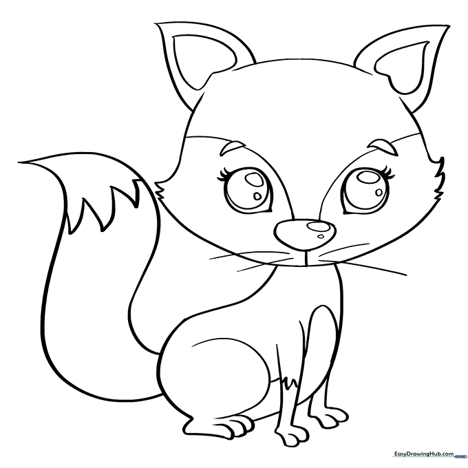 Baby Fox Coloring Sheet