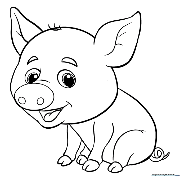 Baby Pig Coloring Sheet
