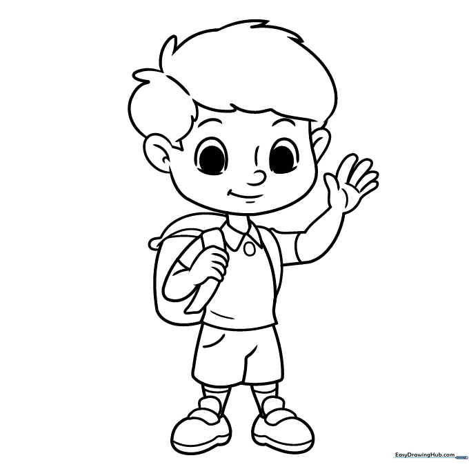 School Boy Coloring Sheet