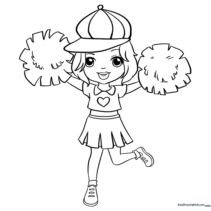 Cheerleader Coloring Sheet