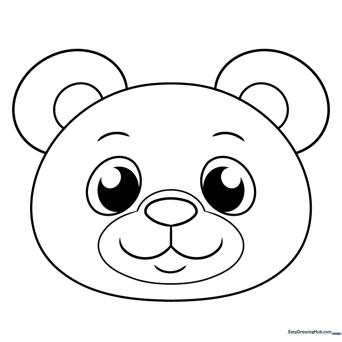 Easy Bear Face Coloring Sheet