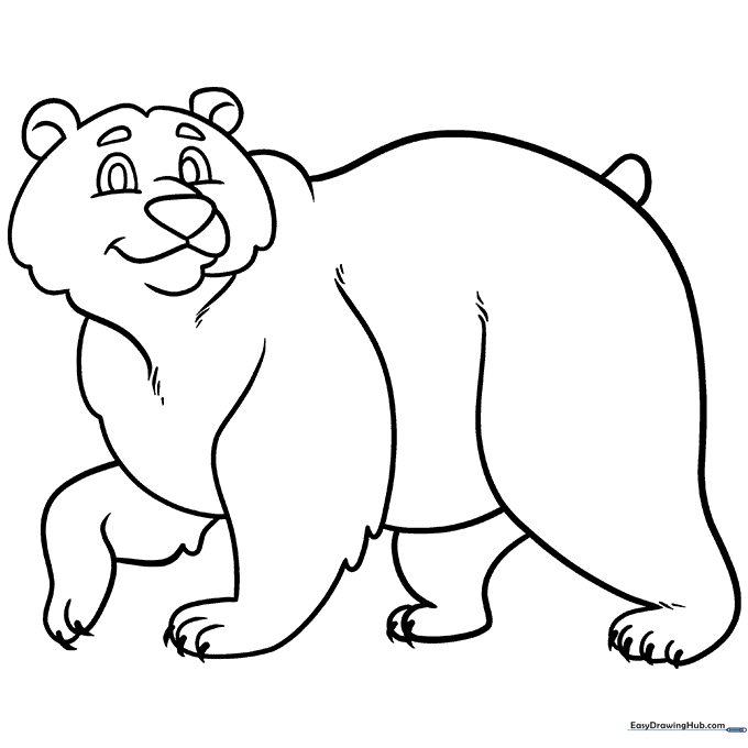Cartoon Bear Coloring Sheet