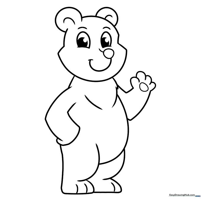 Cute Cartoon Bear Coloring Sheet