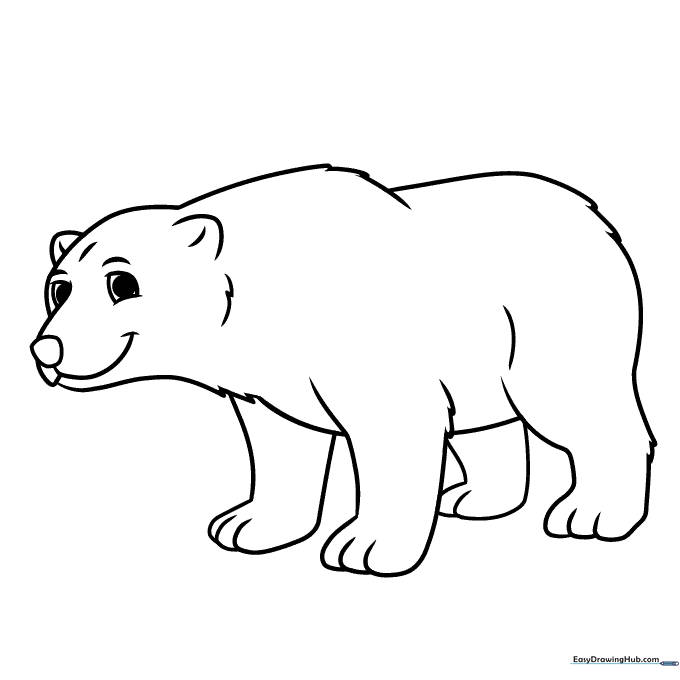 Cartoon Polar Bear Coloring Sheet