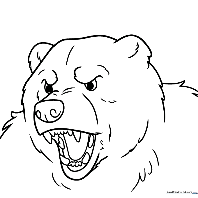 Bear Face Coloring Sheet