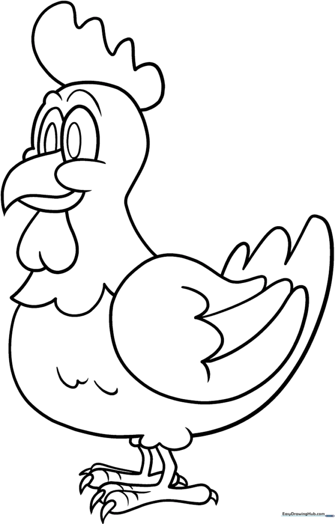Cartoon Chicken Coloring Sheet