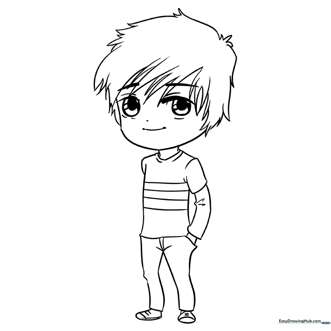 Chibi Boy Coloring Sheet