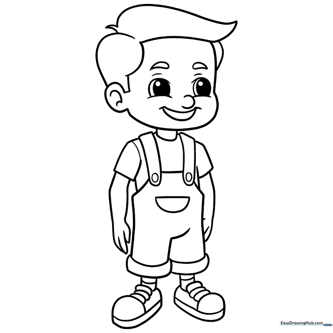 Cartoon Boy Coloring Page