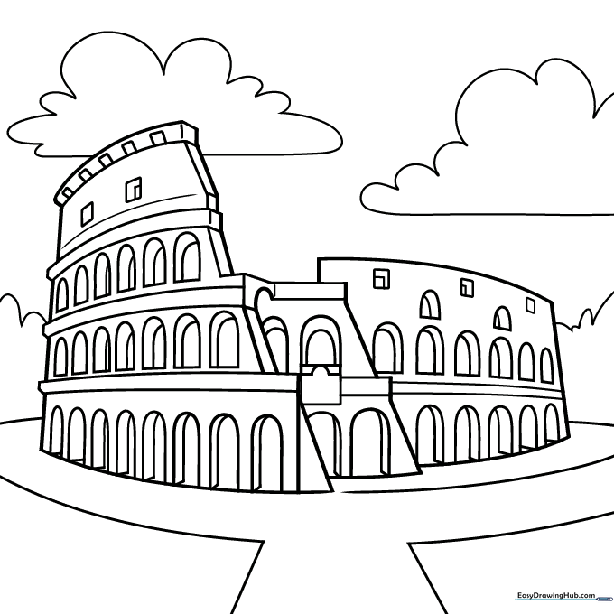 Ancient Colosseum Coloring Sheet