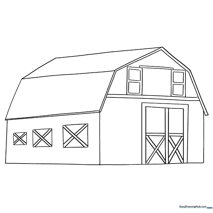 Classic Farm Barn Coloring Page