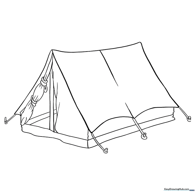 Camping Tent Coloring Sheet