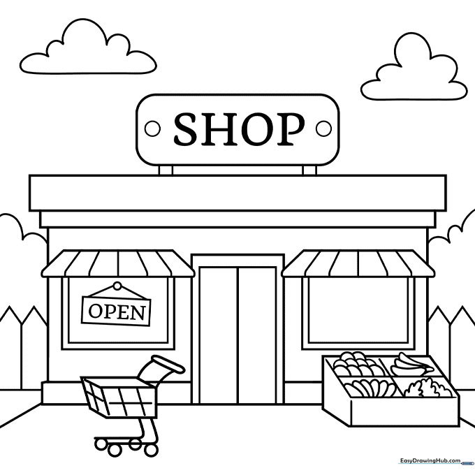 Friendly Shop Coloring Page