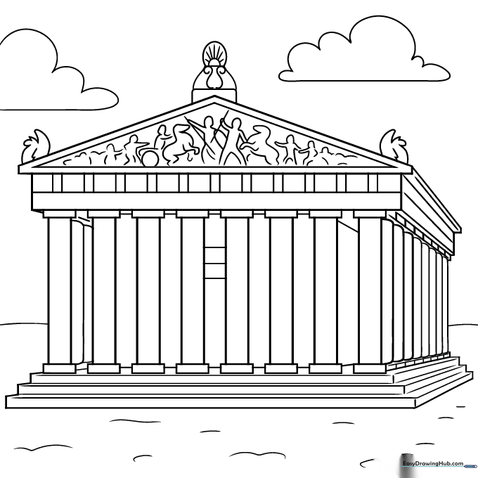 Parthenon Temple Coloring Page