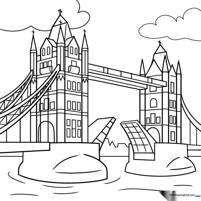 London Tower Bridge Coloring Page