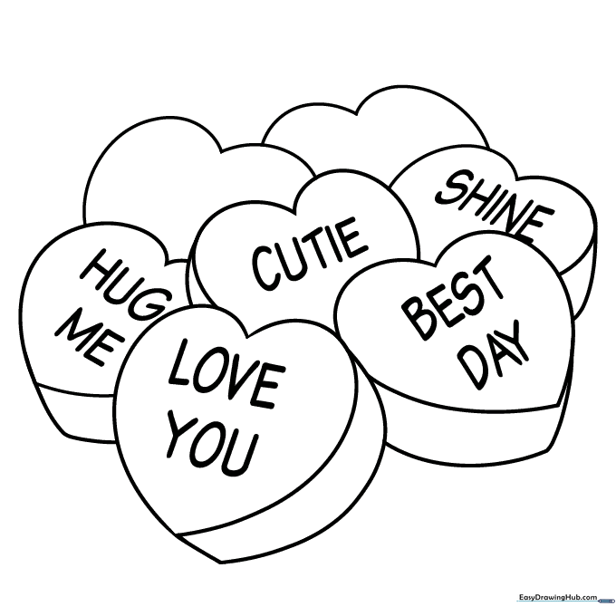 Candy Heart Coloring Sheet