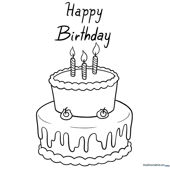 Birthday Cake Coloring Sheet