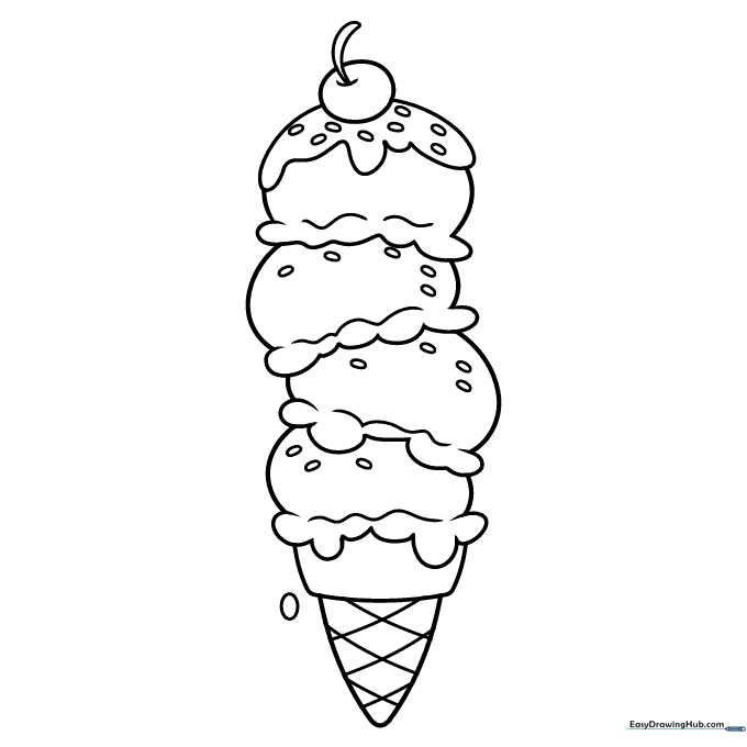 Ice Cream Tower Coloring Sheet