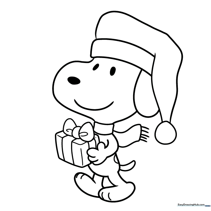 Christmas Snoopy Coloring Sheet