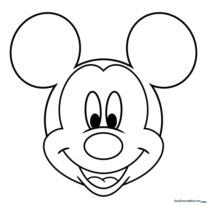 Mickey Mouse Face Coloring Sheet
