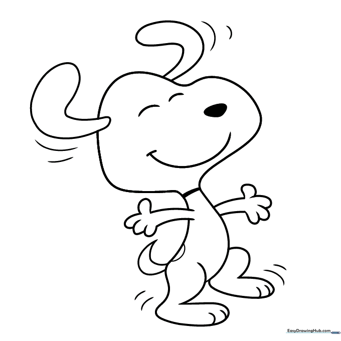 Dancing Snoopy Coloring Page