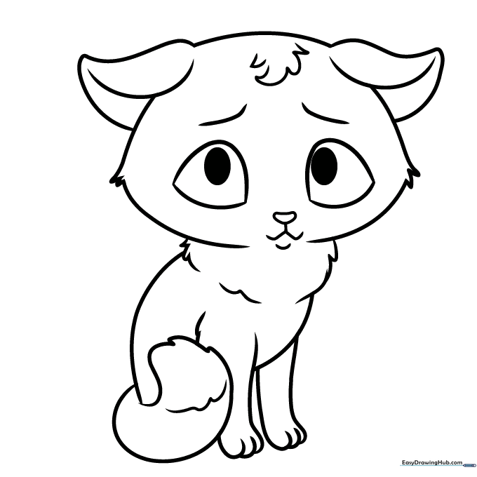 Sad Cat Coloring Sheet
