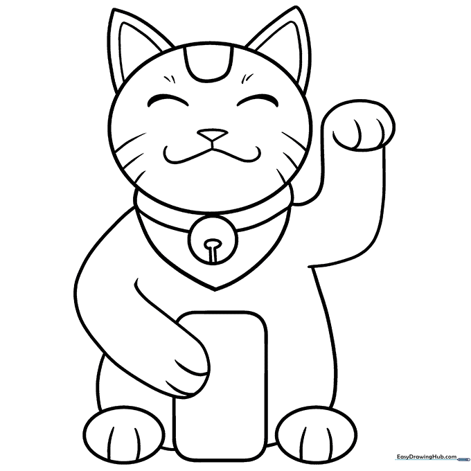 Lucky Cat Coloring Sheet