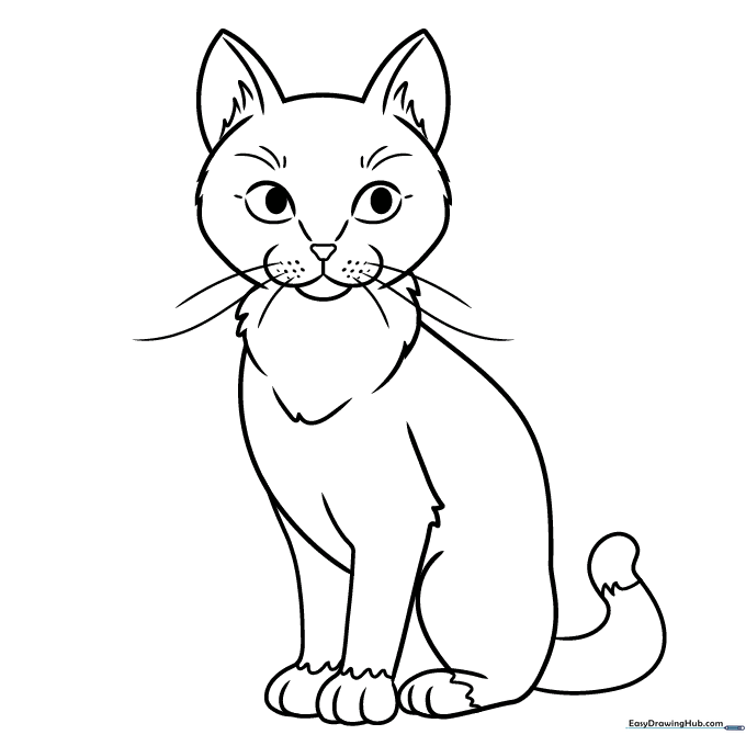 Sitting Cat Coloring Sheet