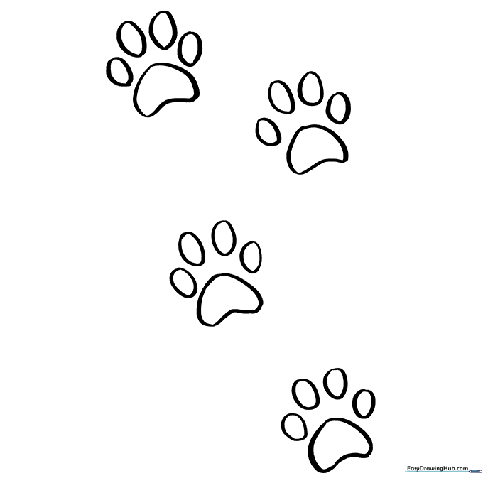 Cat Paw Prints Coloring Sheet
