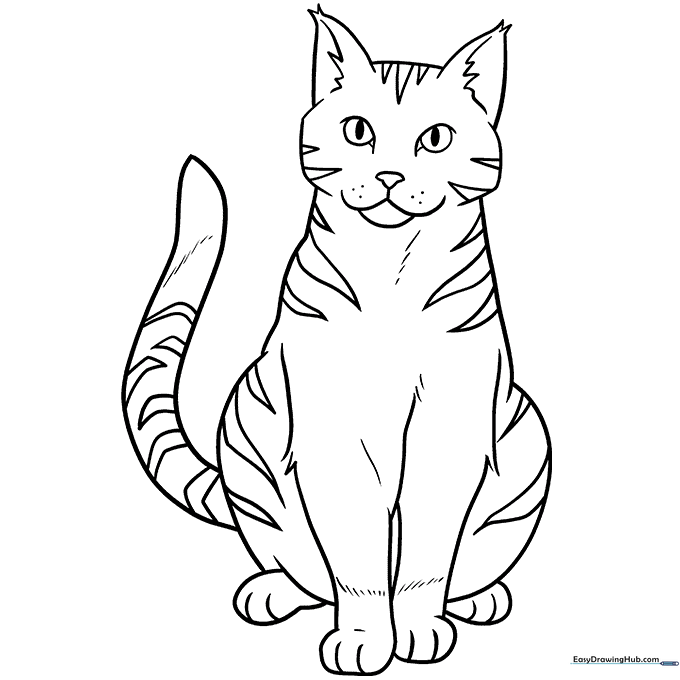 Orange Tabby Cat Coloring Sheet