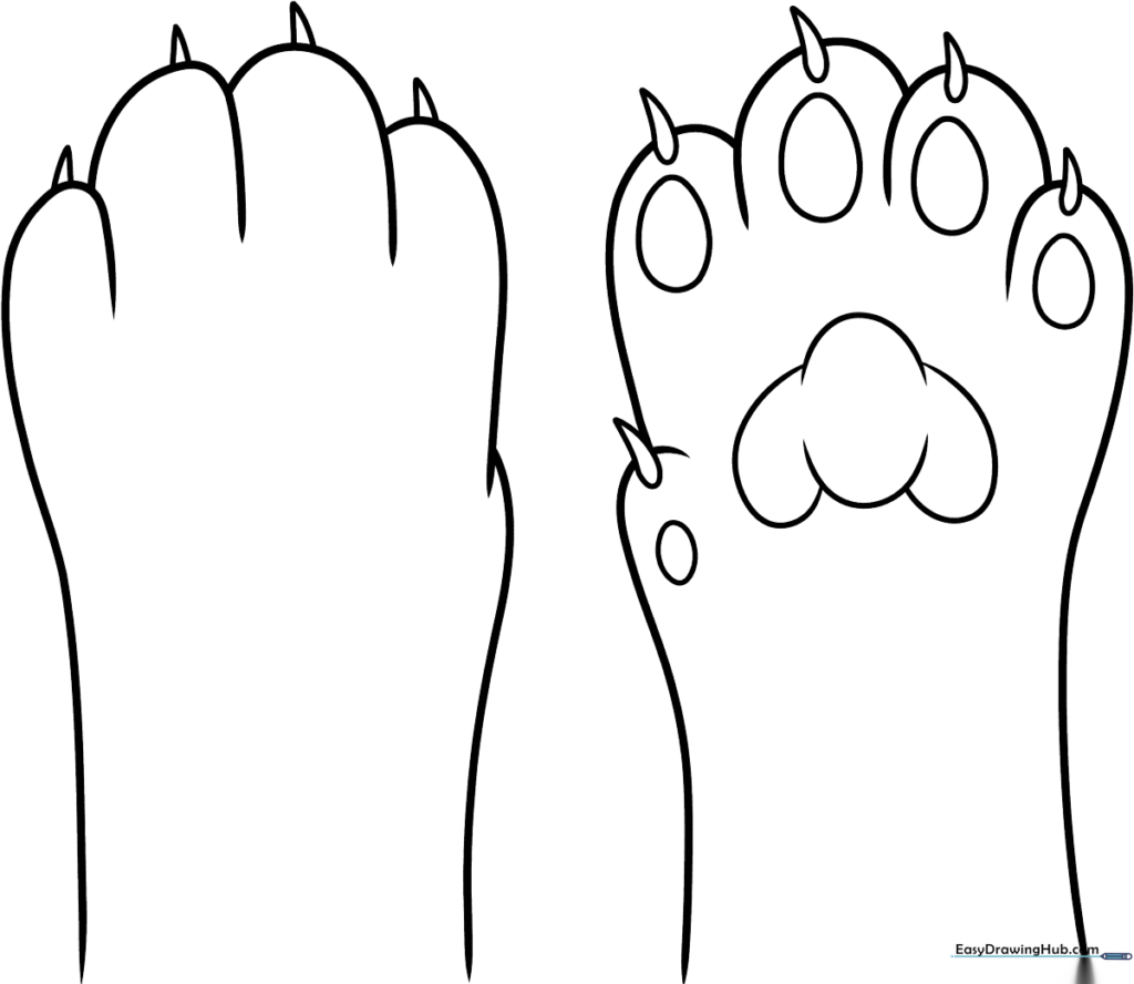 Cat Paw Coloring Sheet