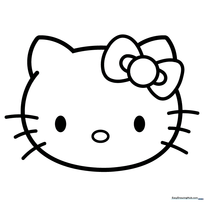 Hello Kitty Face Coloring Sheet
