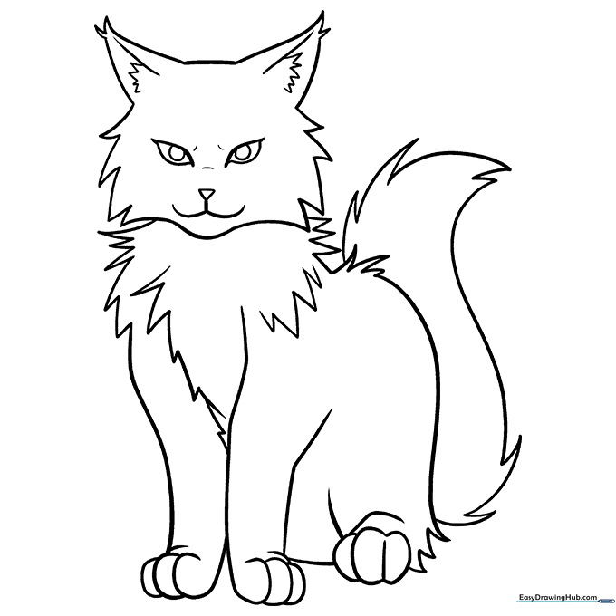 Anime Cat Coloring Sheet