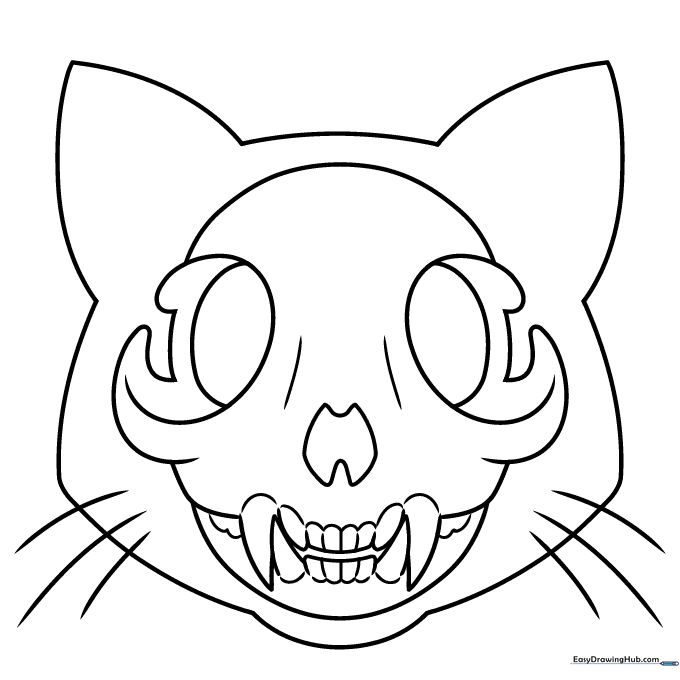 Cat Skull Coloring Sheet