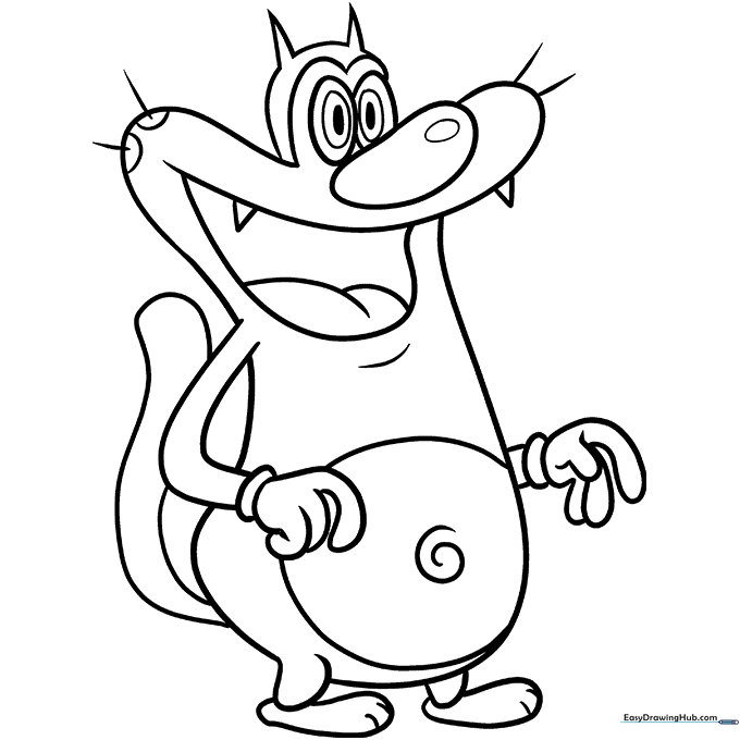Oggy from Oggy and the Cockroaches Coloring Sheet