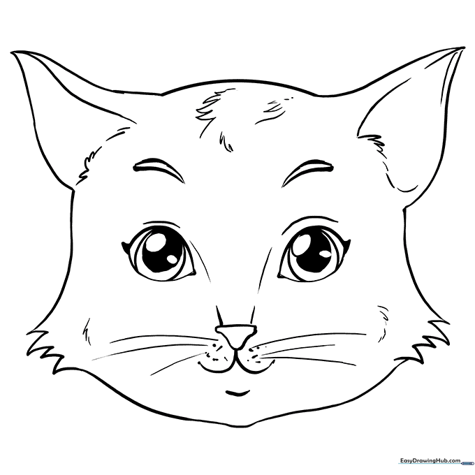 Cat Face Coloring Sheet