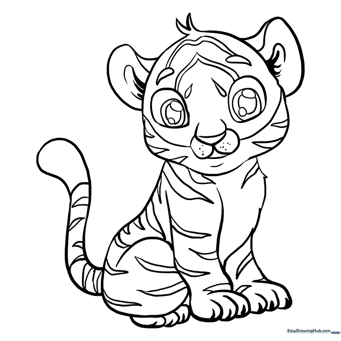 Baby Tiger Coloring Sheet