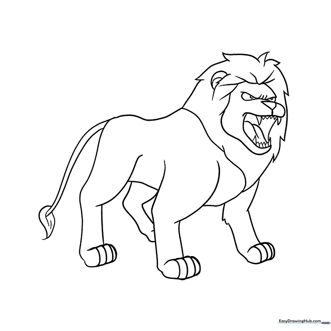 Lion Roaring Coloring Sheet