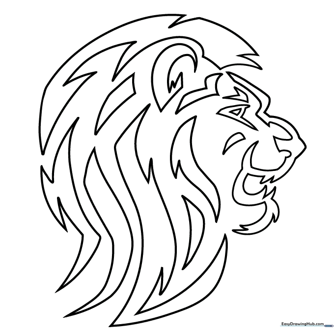 Tribal Lion Coloring Sheet