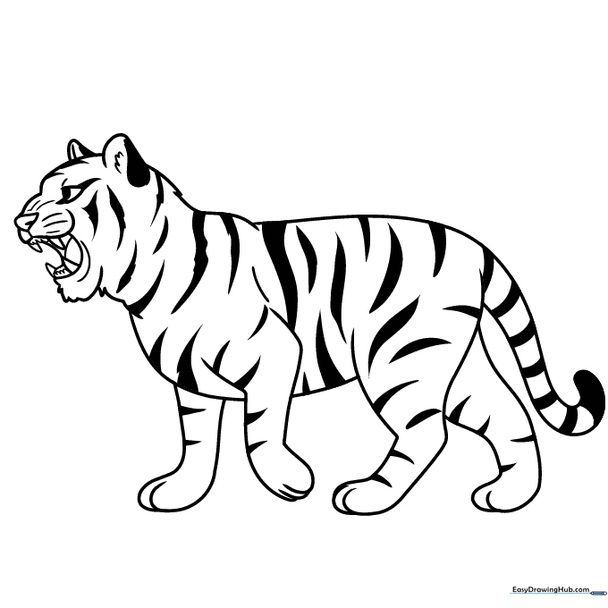 Tiger Roaring Coloring Sheet