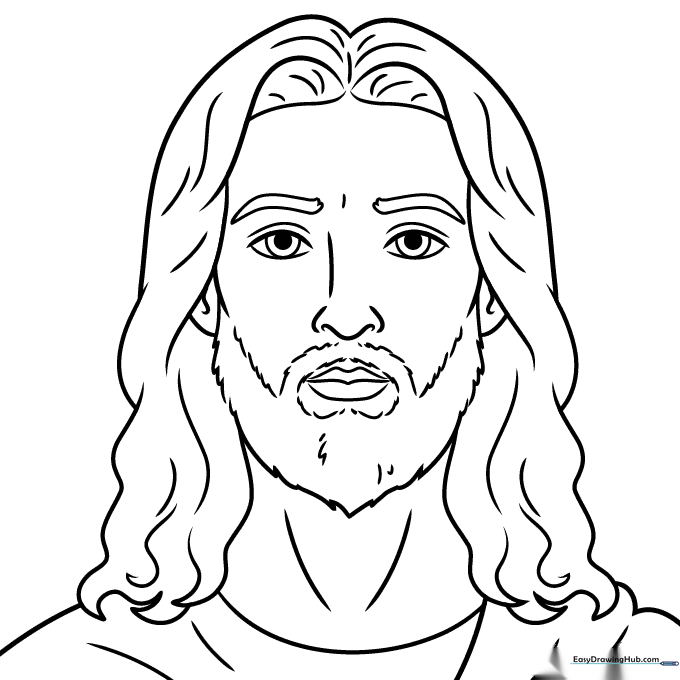 Jesus Face Coloring Sheet