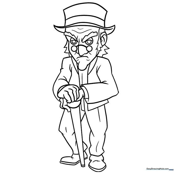 Ebenezer Scrooge from A Christmas Carol Coloring Sheet