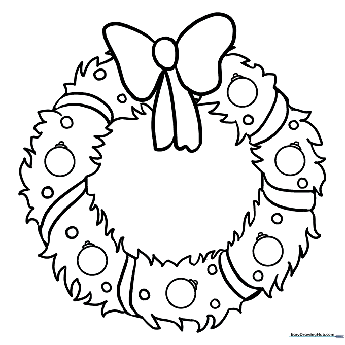 Christmas Wreath Coloring Sheet